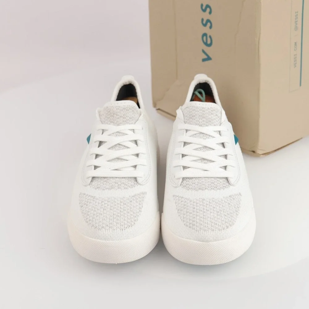 Vessi Womens Weekend 1.5 Sneakers Size 7 Waterproof White Lace Up Comfort Shoes
